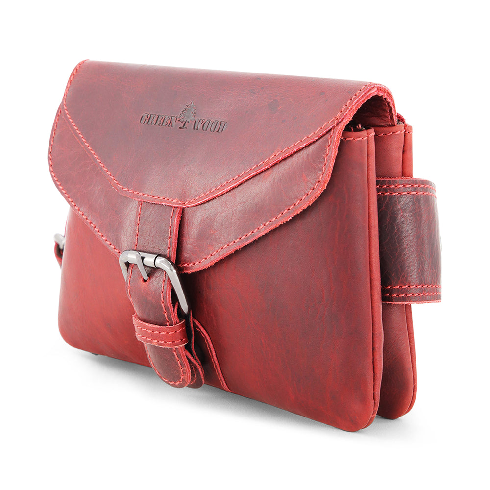 Leather Women Waist Pack Jax - ROSEWOOD - Greenwood Leather