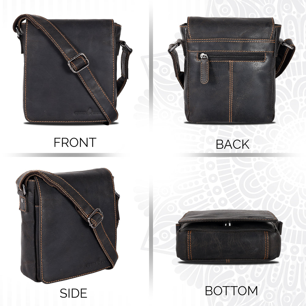 Leather Shoulder Bag Luna - Brown - Greenwood Leather