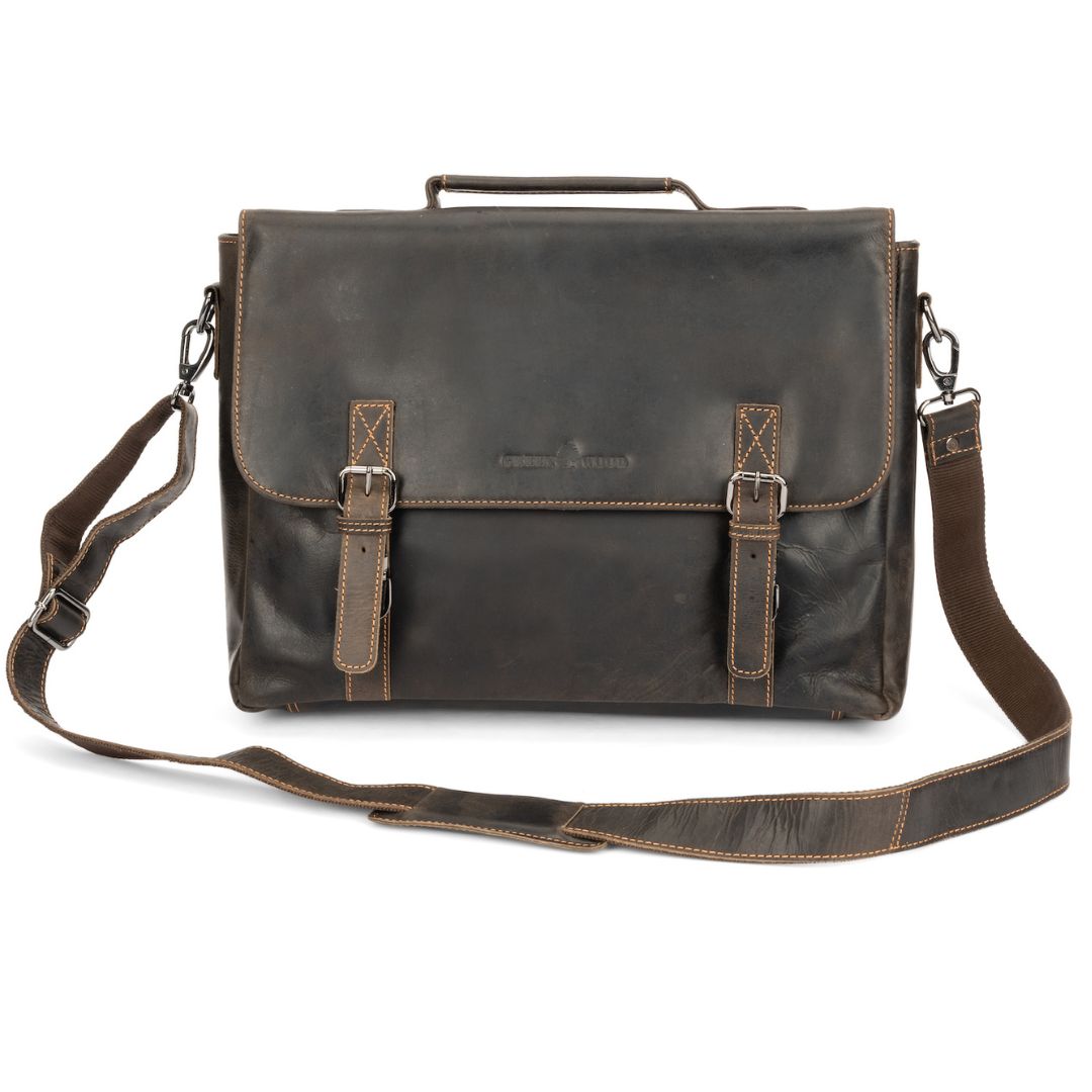 Portland Leather Laptop Bag - Brown - Greenwood Leather