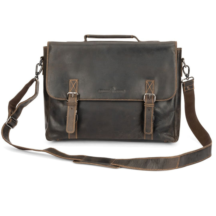 Portland Leather Laptop Bag - Brown - Greenwood Leather