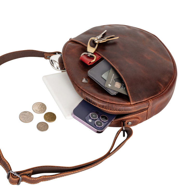 Leather Shoulder Bag - Sandy - Greenwood Leather