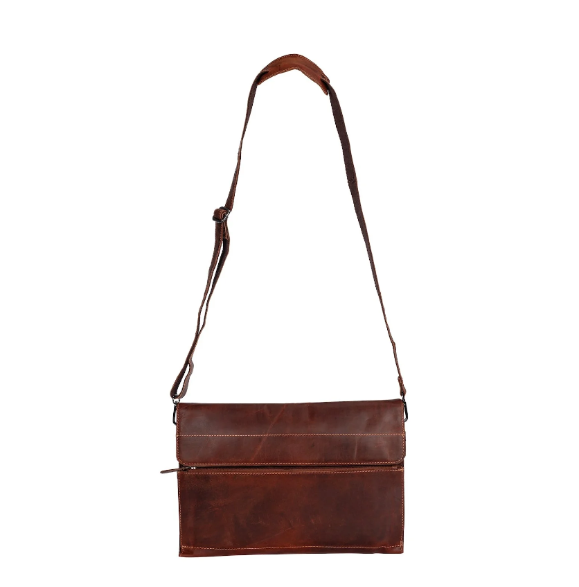 Leather Laptop Sleeve With Strap Sandal Maverick - 16 Inch - Greenwood Leather