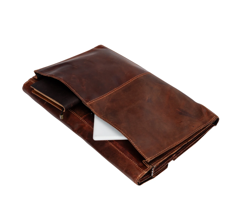 Leather Laptop Sleeve With Strap Sandal Maverick - 16 Inch - Greenwood Leather