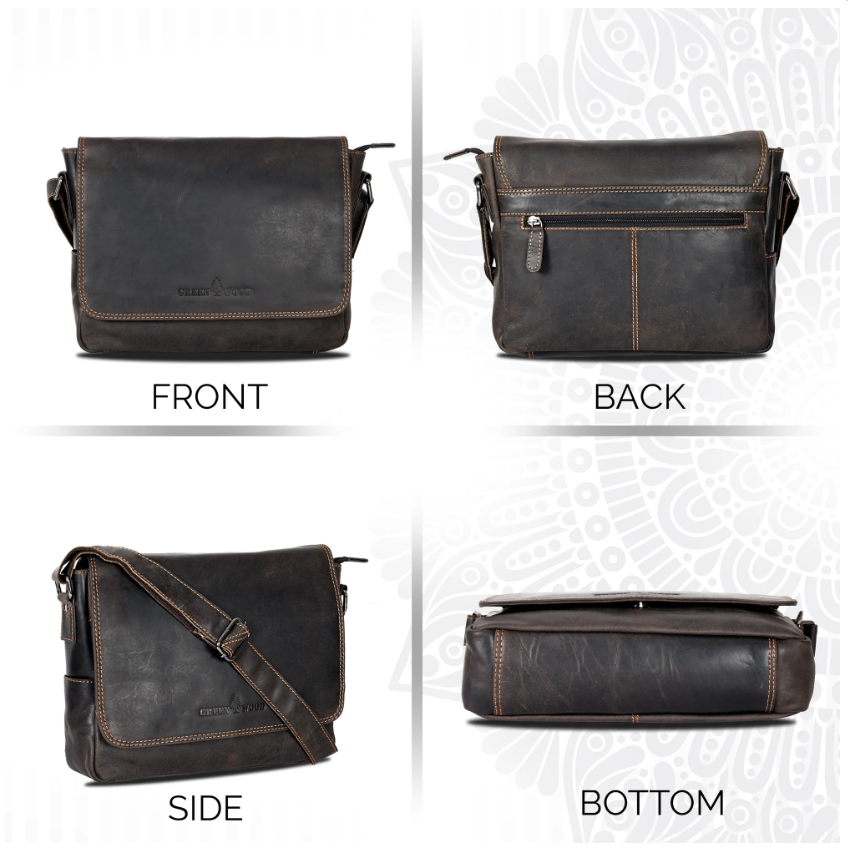 Smart Messenger Mini Steven 11" - Brown - Greenwood Leather