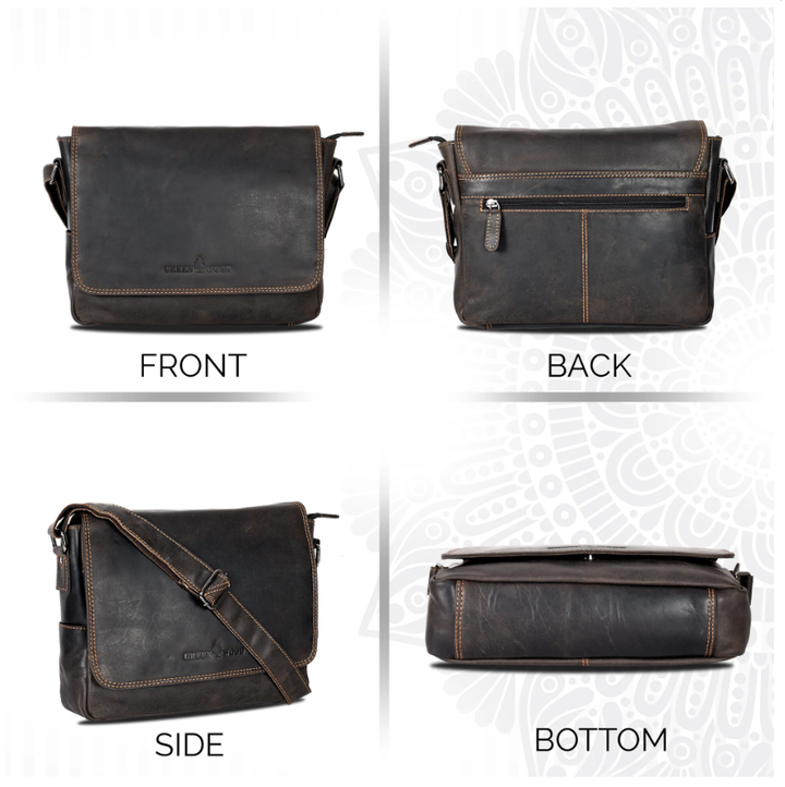 Smart Messenger Mini Steven 11" - Brown - Greenwood Leather