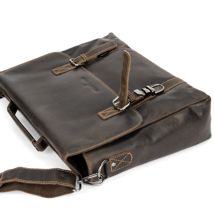 Portland Leather Laptop Bag - Brown - Greenwood Leather