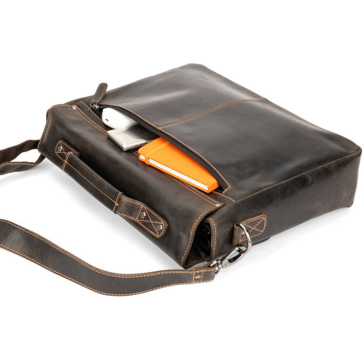 Portland Leather Laptop Bag - Brown - Greenwood Leather