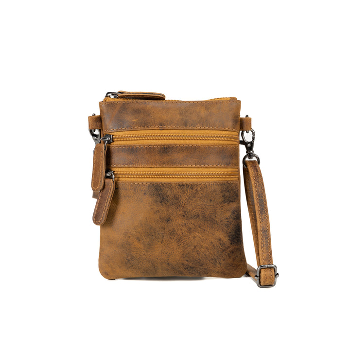 Leather Sling Bag Kempsey - Camel - Greenwood Leather