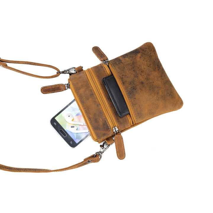 Leather Sling Bag Kempsey - Camel - Greenwood Leather