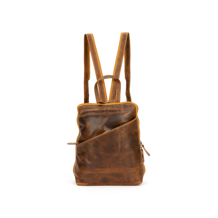 Leather Women's Backpack Claire - Camel - Greenwood Leather