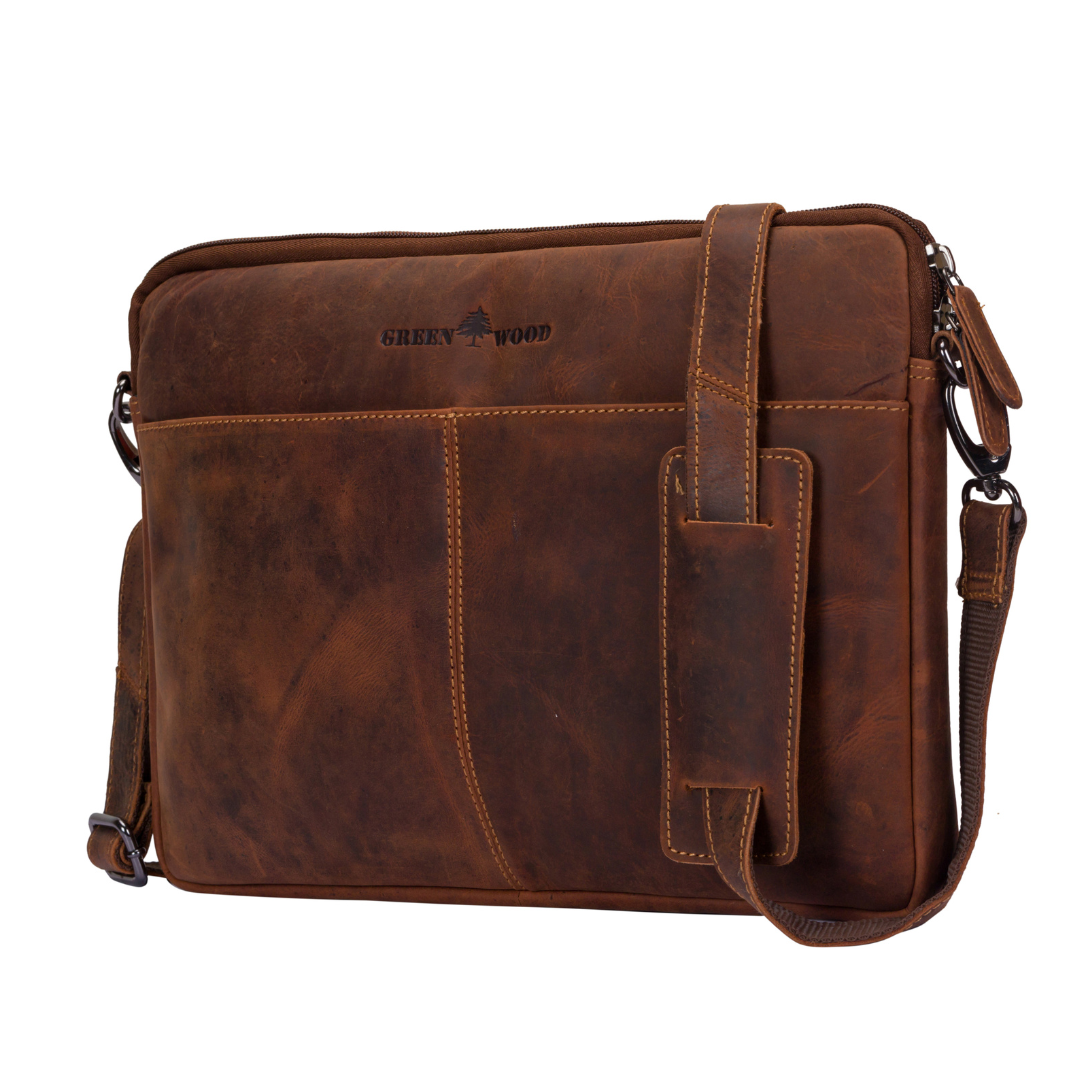 Leather Laptop Sleeve - MacBook Pro 15 / 16 inch sleeve with Strap - Sandal - Greenwood Leather
