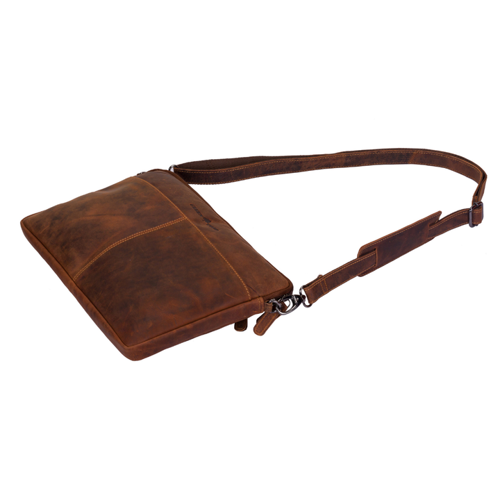 Leather Laptop Sleeve - MacBook Pro 15 / 16 inch sleeve with Strap - Sandal - Greenwood Leather