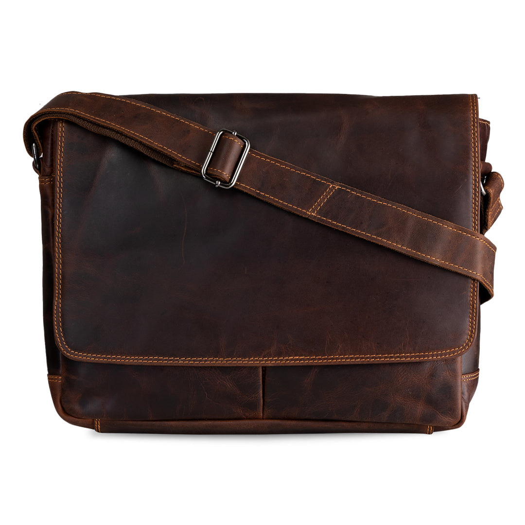 16-inch leather laptop bag