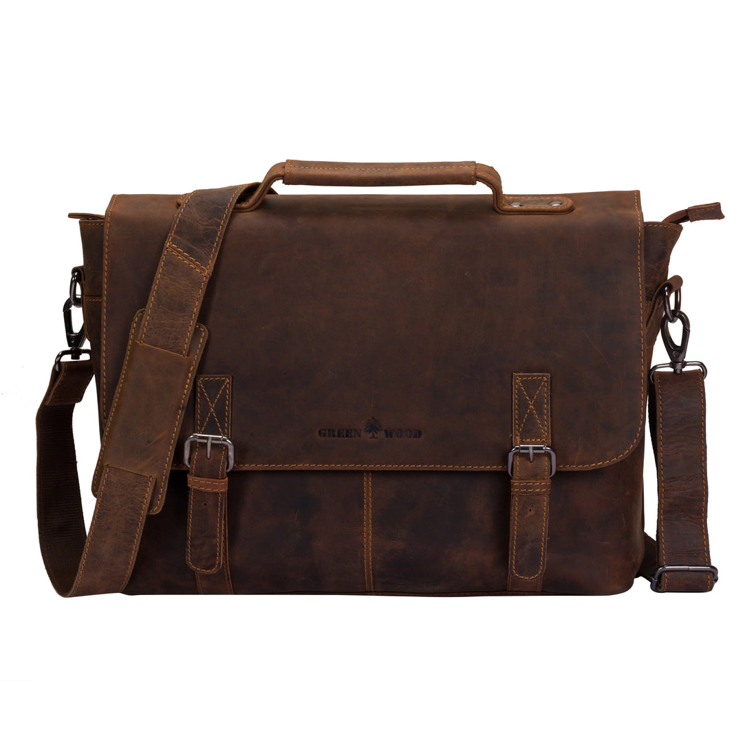 16-inch leather briefcase bag