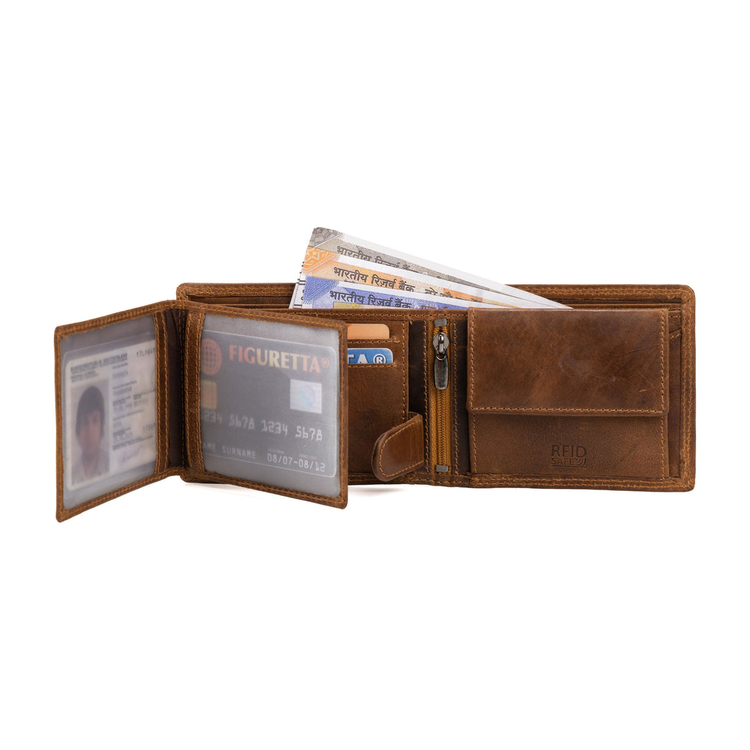 Leather Wallet George - Camel - Greenwood Leather