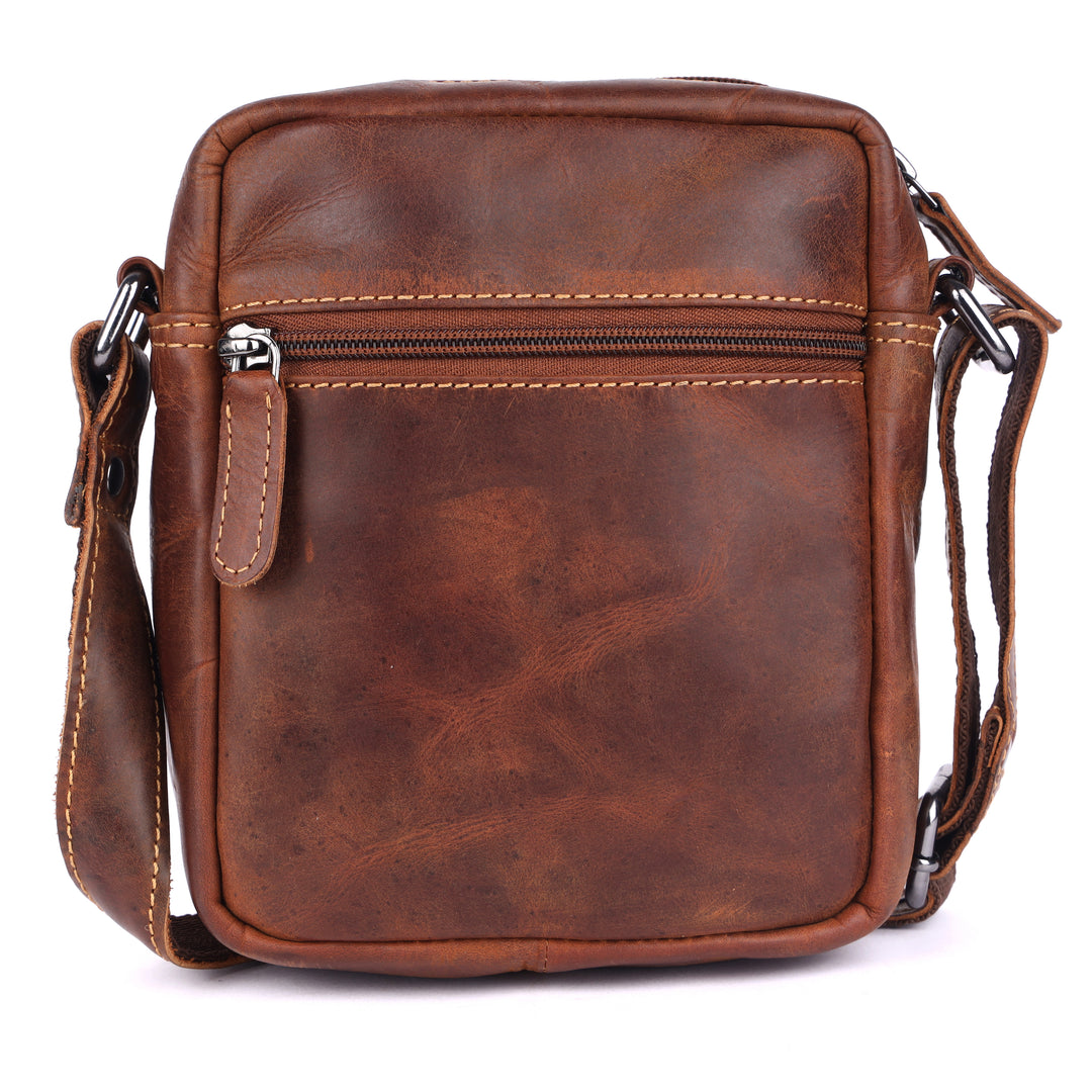 Hudson Classic Leather Crossbody Unisex Bag - Greenwood Leather
