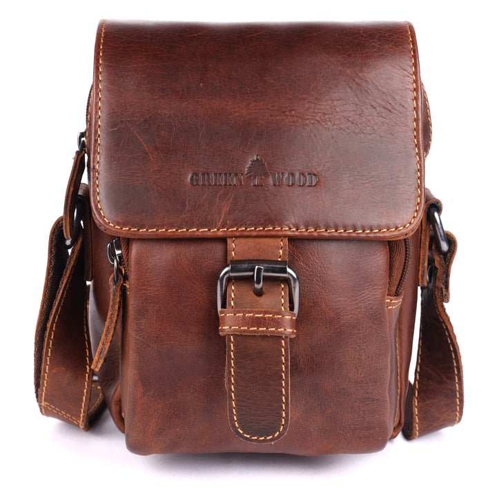 The "Forest Grove" Compact Leather Messenger Bag - Greenwood Leather
