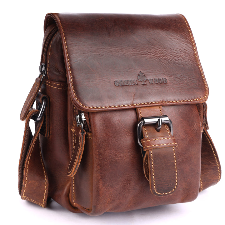 The "Forest Grove" Compact Leather Messenger Bag - Greenwood Leather
