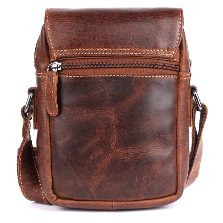 The "Forest Grove" Compact Leather Messenger Bag - Greenwood Leather