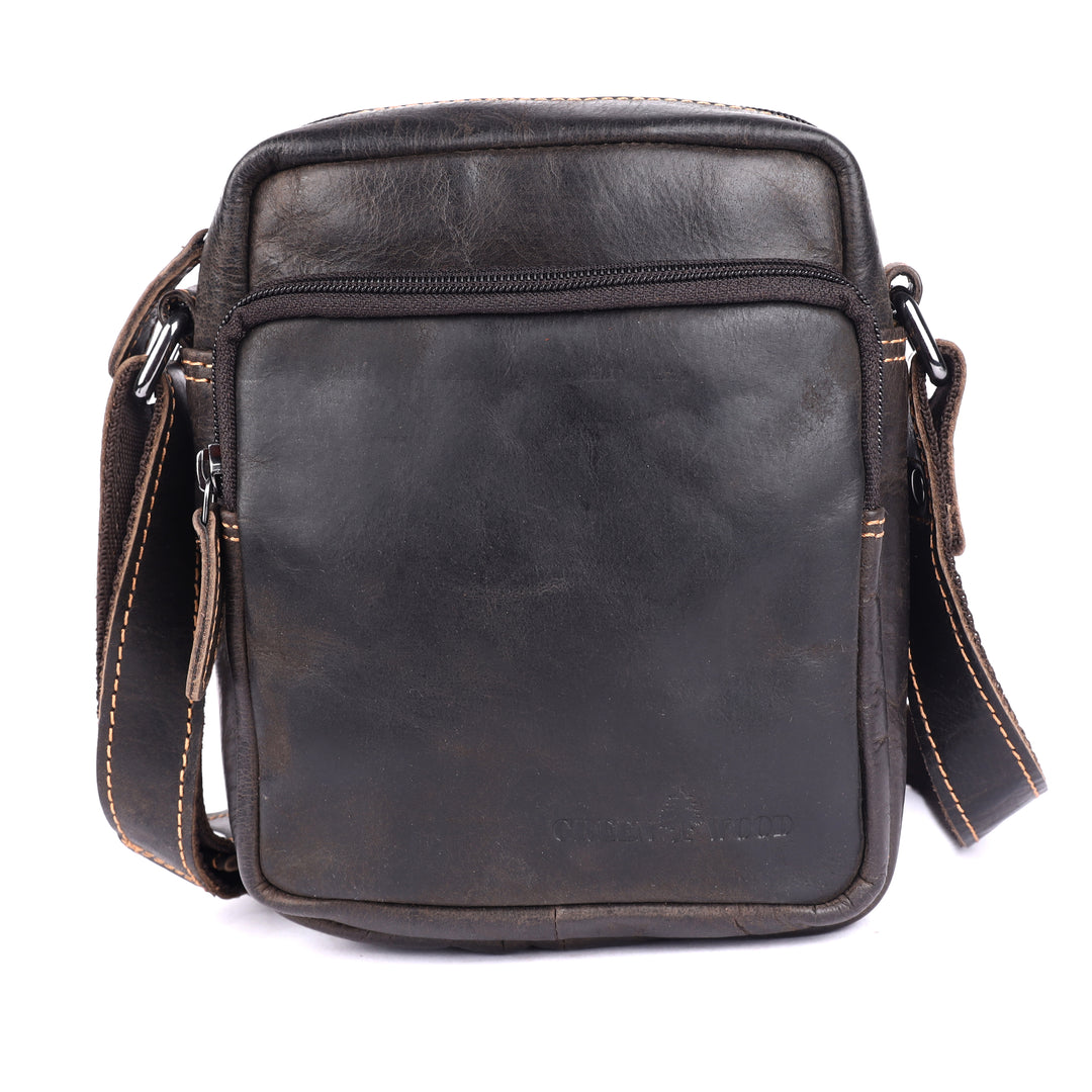 Hudson Classic Leather Crossbody Unisex Bag - Greenwood Leather