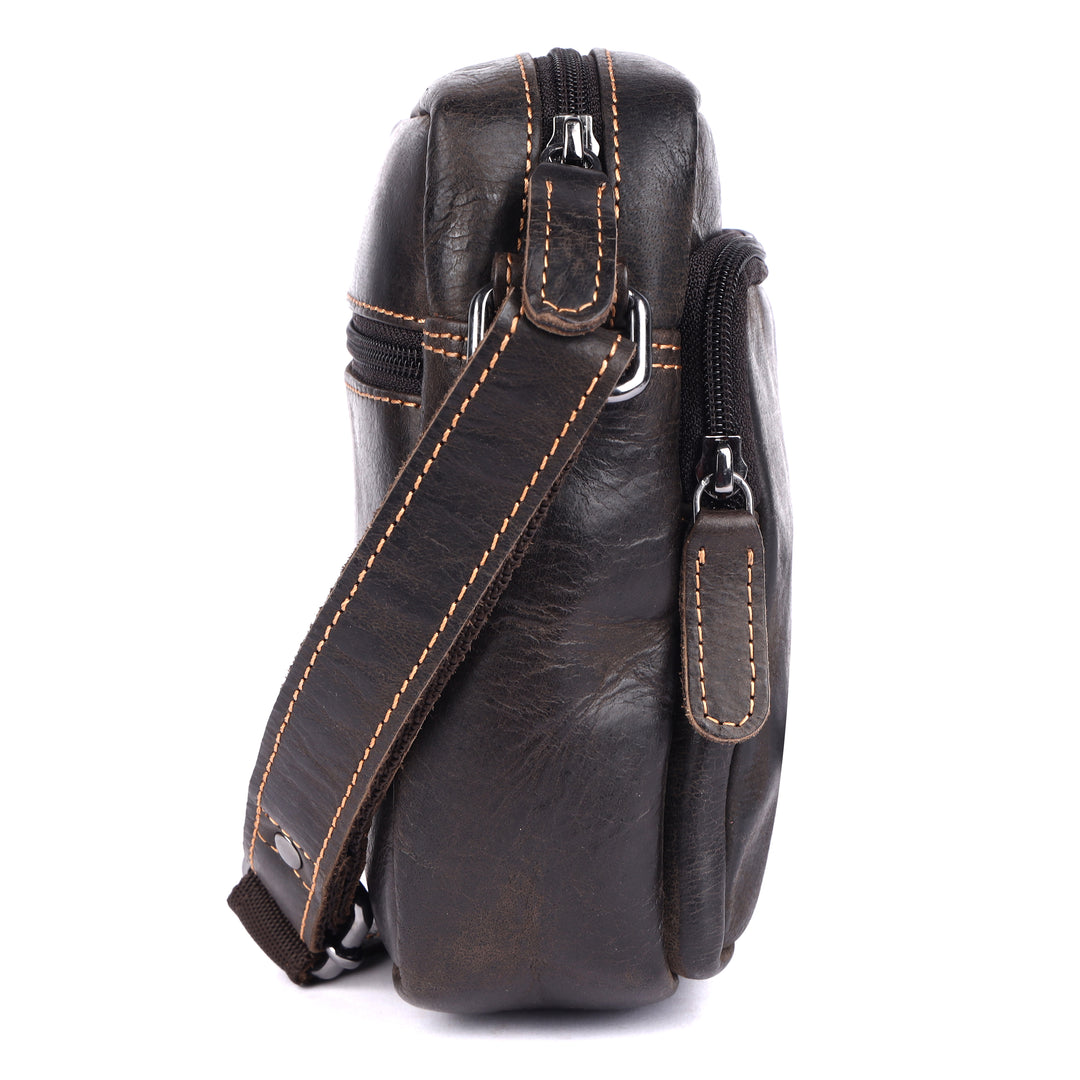 Hudson Classic Leather Crossbody Unisex Bag - Greenwood Leather