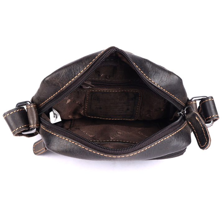 Hudson Classic Leather Crossbody Unisex Bag - Greenwood Leather