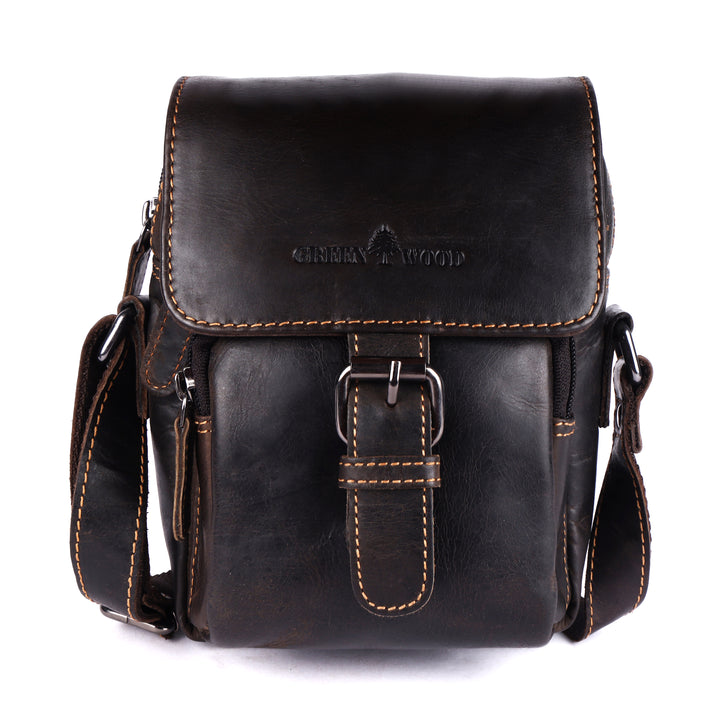 The "Forest Grove" Compact Leather Messenger Bag - Greenwood Leather