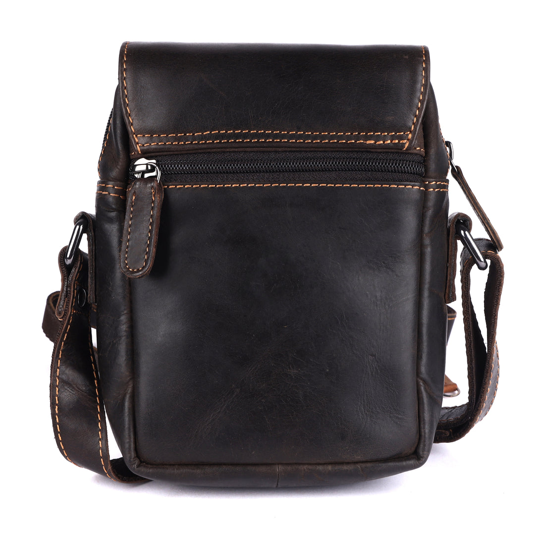 The "Forest Grove" Compact Leather Messenger Bag - Greenwood Leather