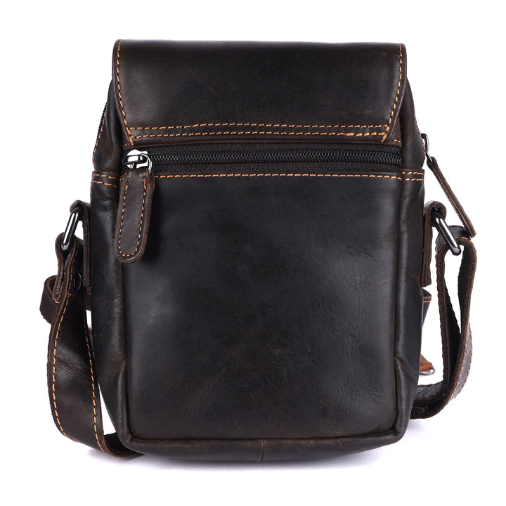 The "Forest Grove" Compact Leather Messenger Bag - Greenwood Leather