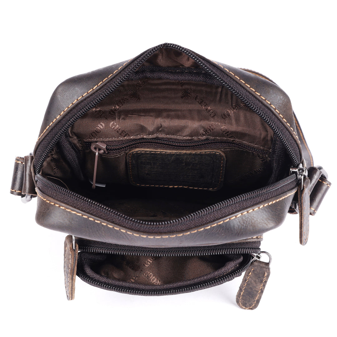 The "Forest Grove" Compact Leather Messenger Bag - Greenwood Leather