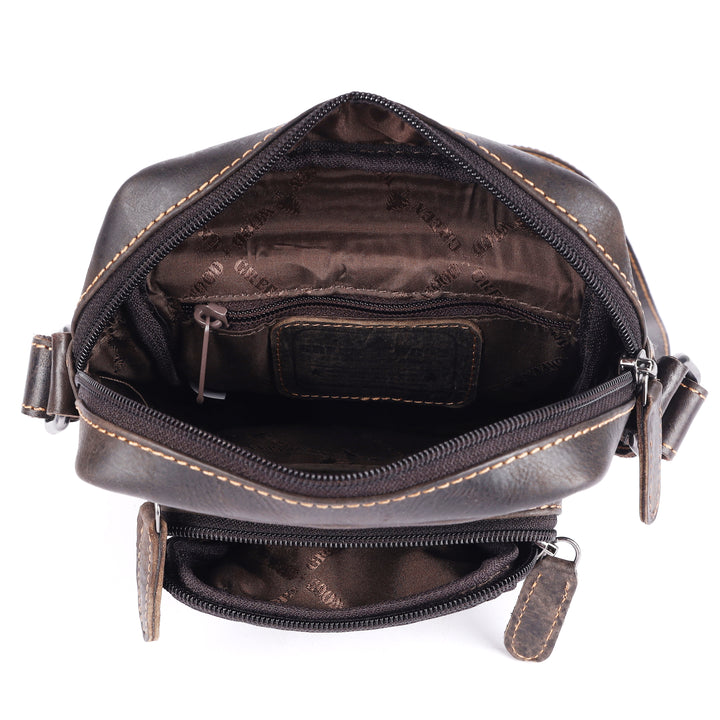 The "Forest Grove" Compact Leather Messenger Bag - Greenwood Leather