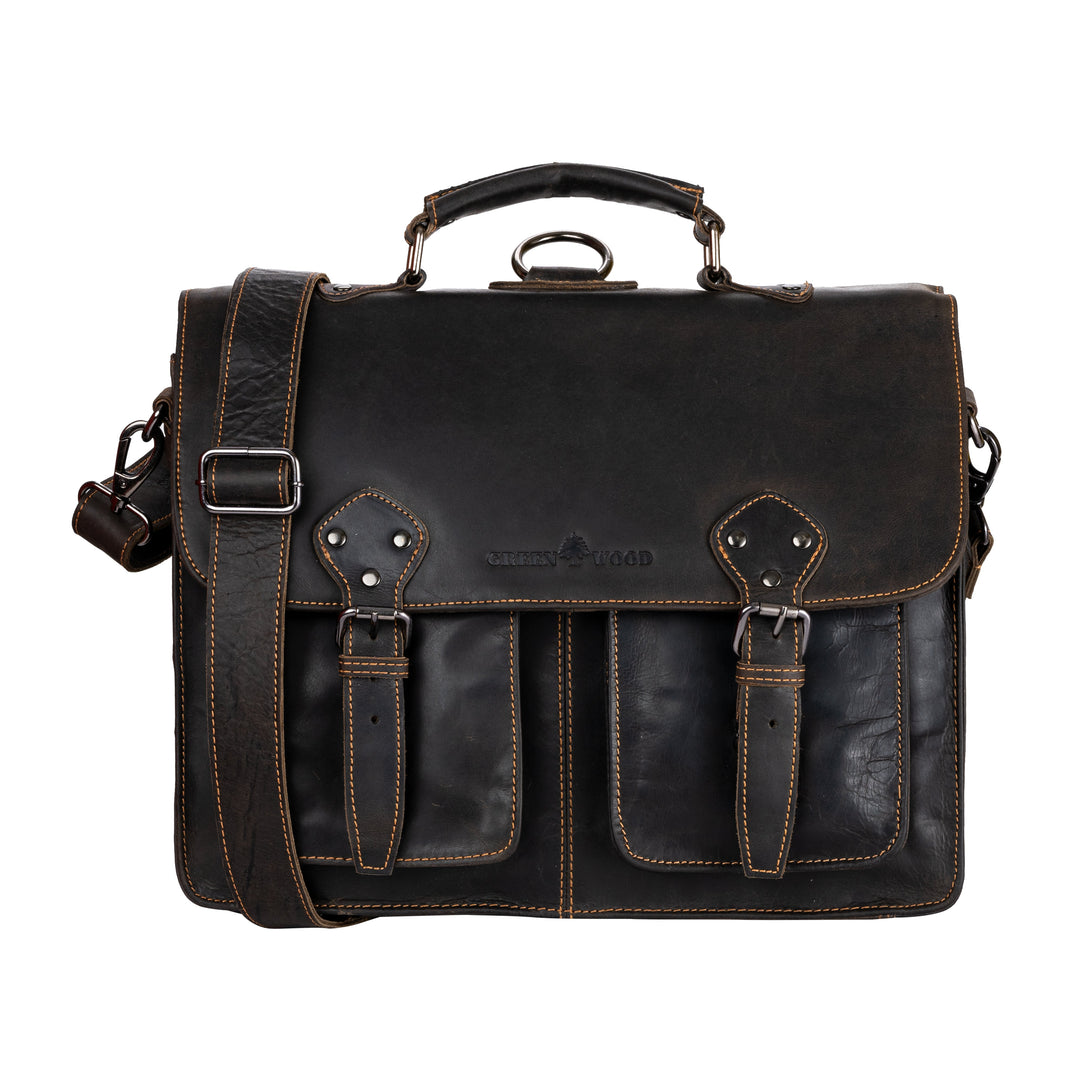 Sacoche pour Ordinateur Portable en Cuir Portland Marron