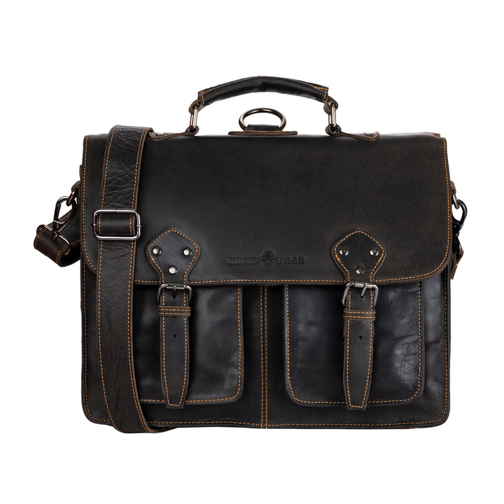 Sacoche pour Ordinateur Portable en Cuir Portland Marron