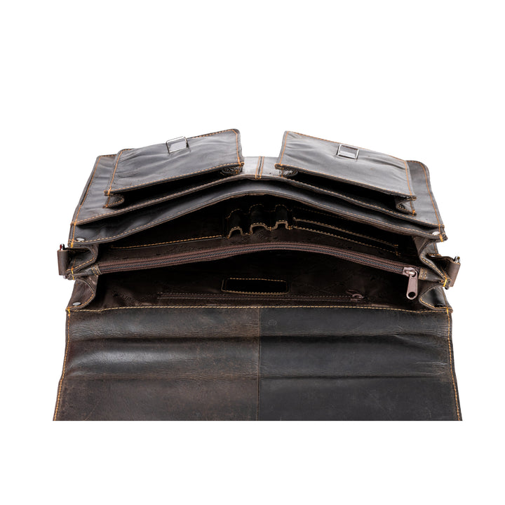 Sacoche pour Ordinateur Portable en Cuir Portland Marron
