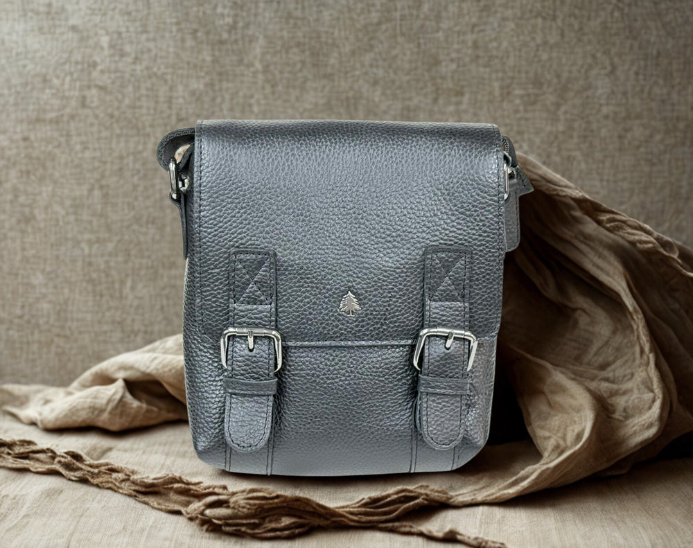 Leather Shoulder Bag Dubbo - Black - Greenwood Leather
