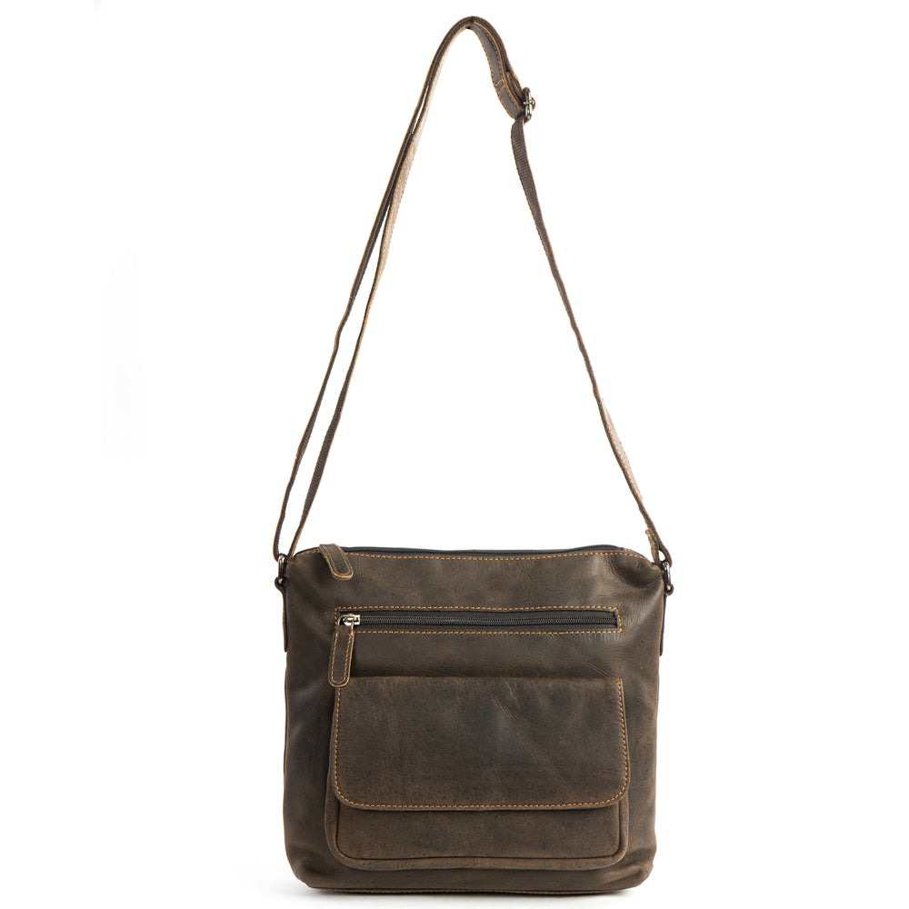 Women Shoulder Bag LD004 Brown - Greenwood Leather