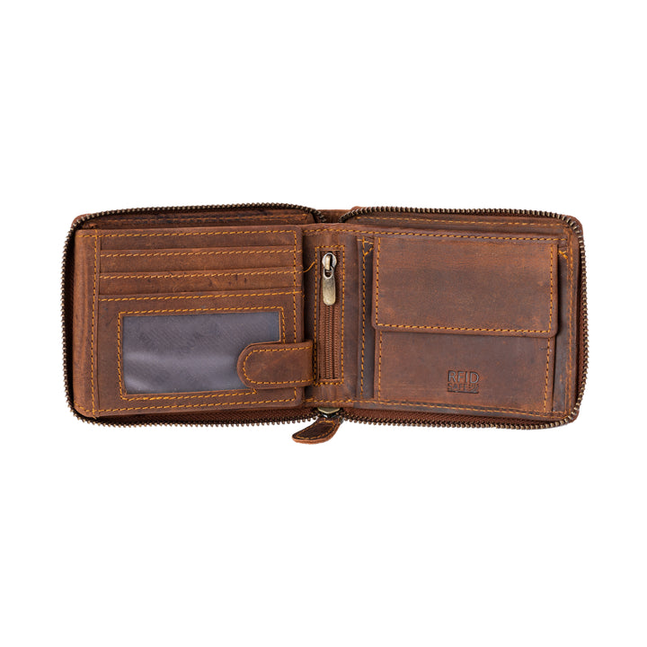 RFID wallet - Zip Around Wallet Buffalo - Sandal