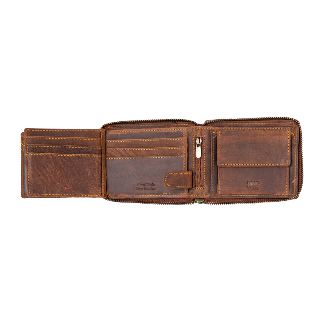 RFID wallet - Zip Around Wallet Buffalo - Sandal