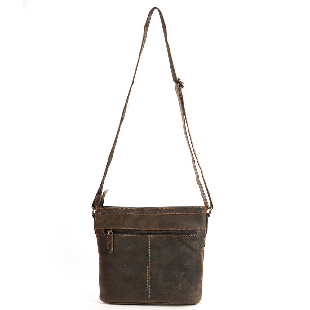 Women Shoulder Bag LD002 Brown - Greenwood Leather