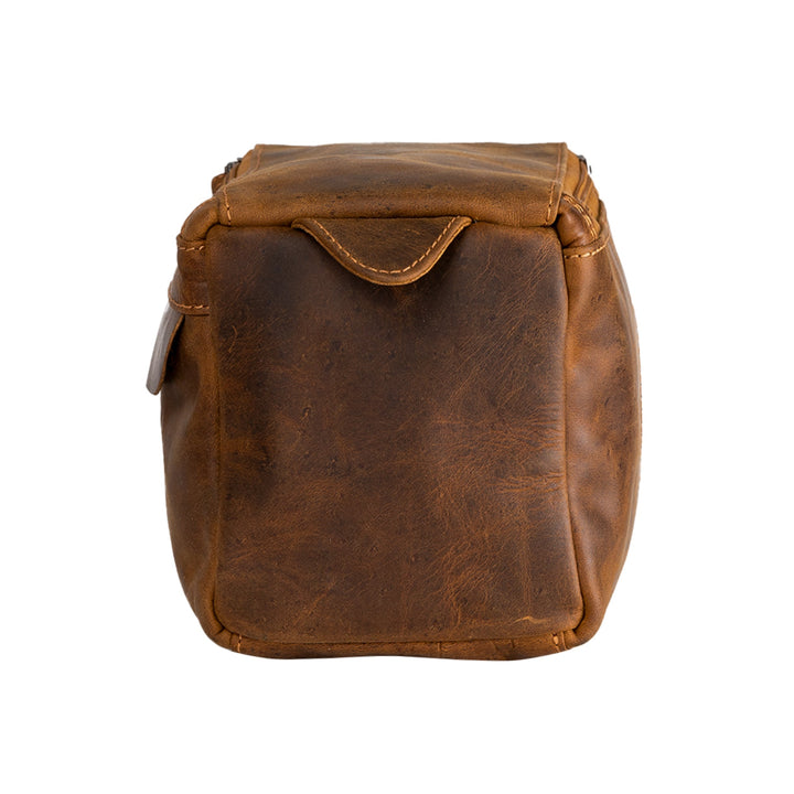 Leather Travel Wash Bag Calgary Camel - Greenwood Leather