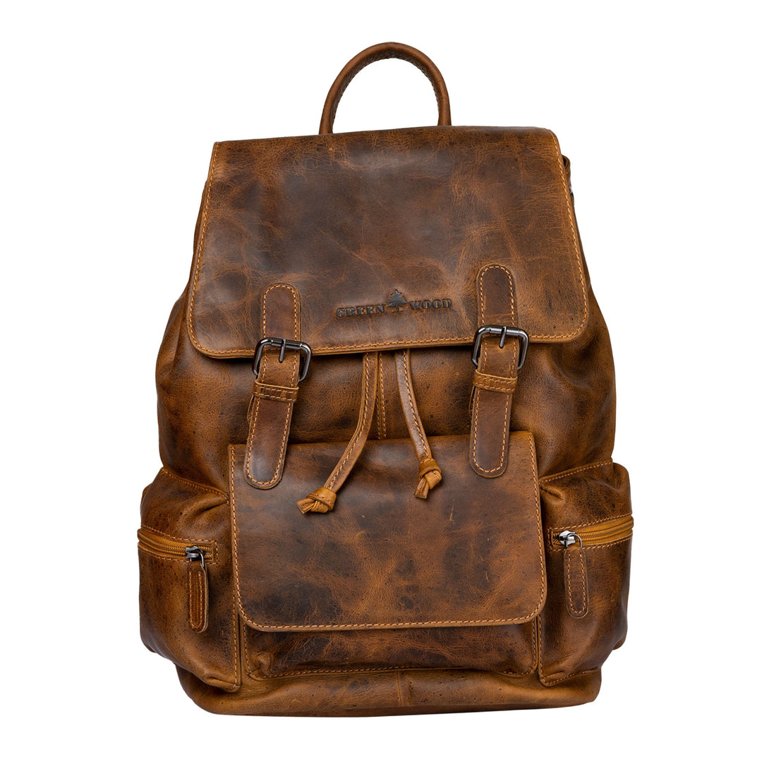 Edmonton Leather Backpack Camel- Unisex - Greenwood Leather
