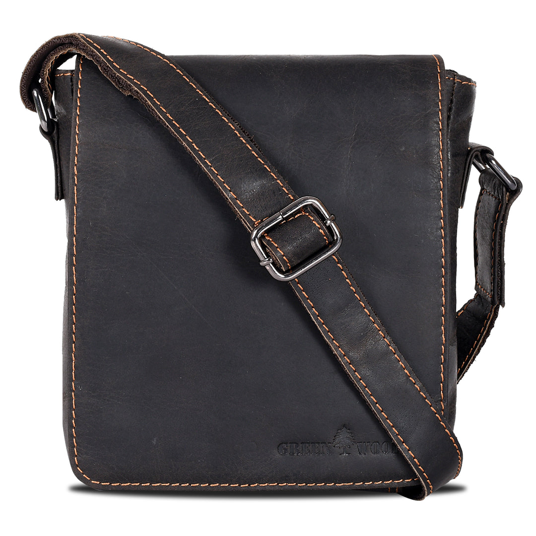 Leather Shoulder Bag Luna - Brown - Greenwood Leather