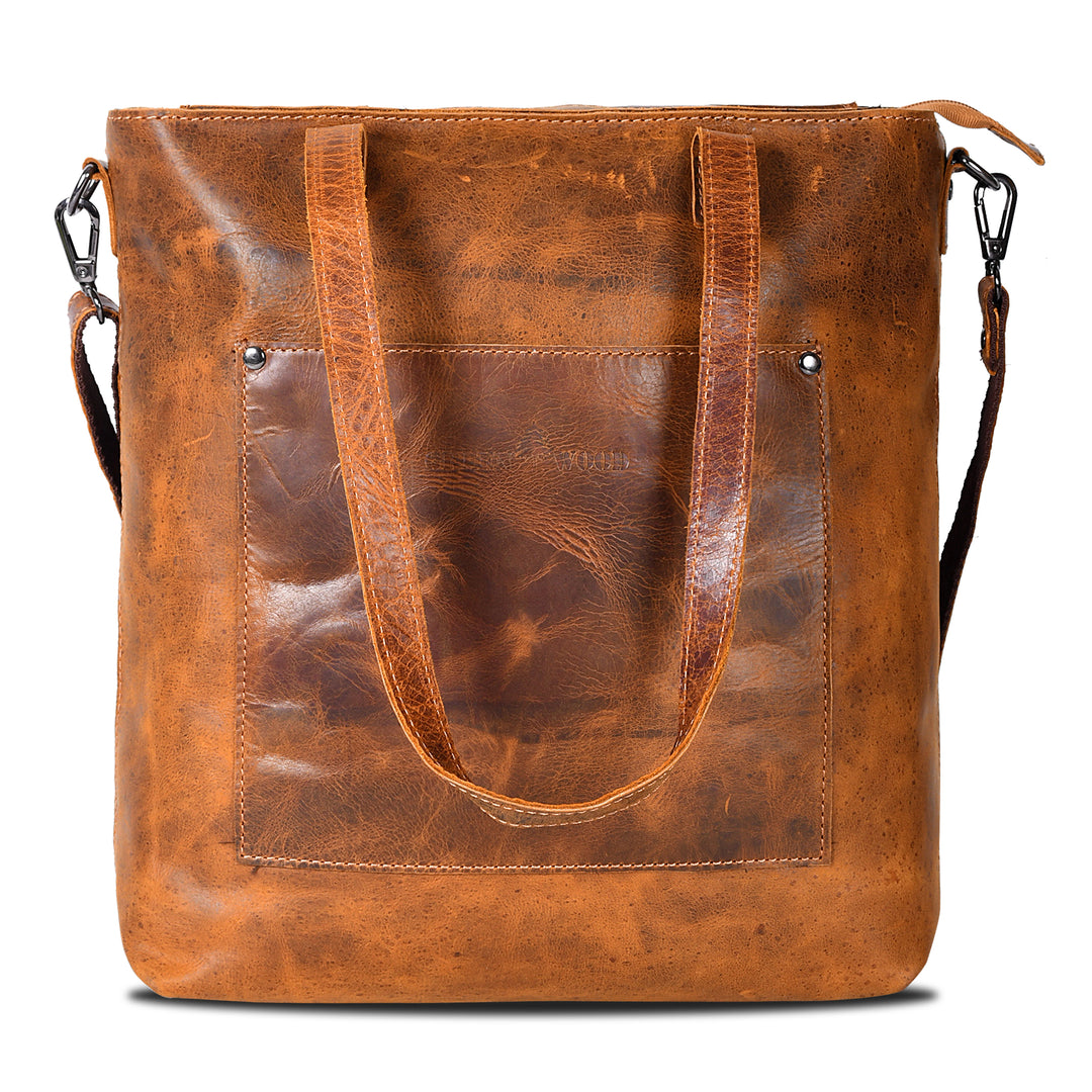 Classic Leather Tote Bag Colorado - Camel - Greenwood Leather