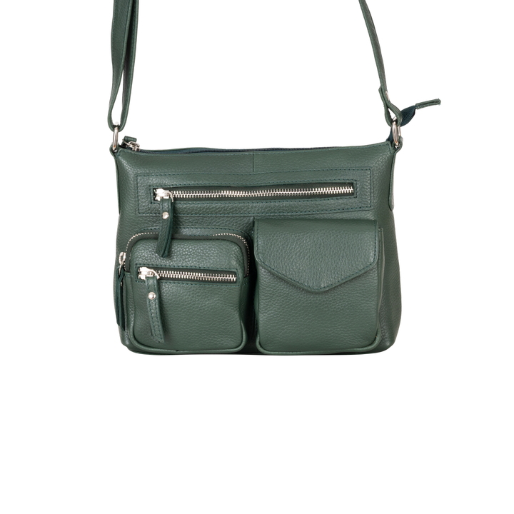 Mila Multi-Pocket Leather Crossbody Bag - Greenwood Leather