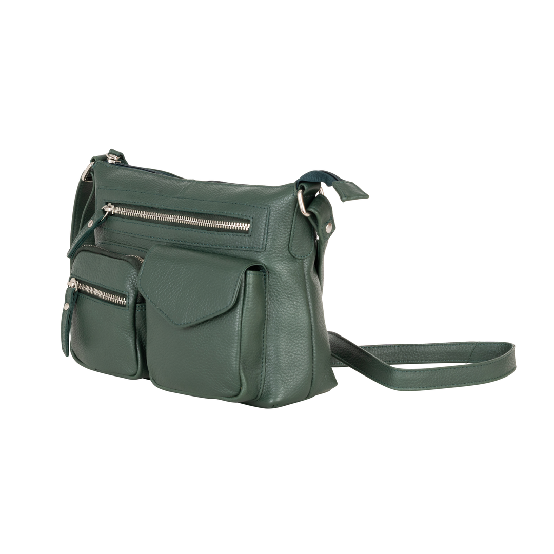 Mila Multi-Pocket Leather Crossbody Bag - Greenwood Leather