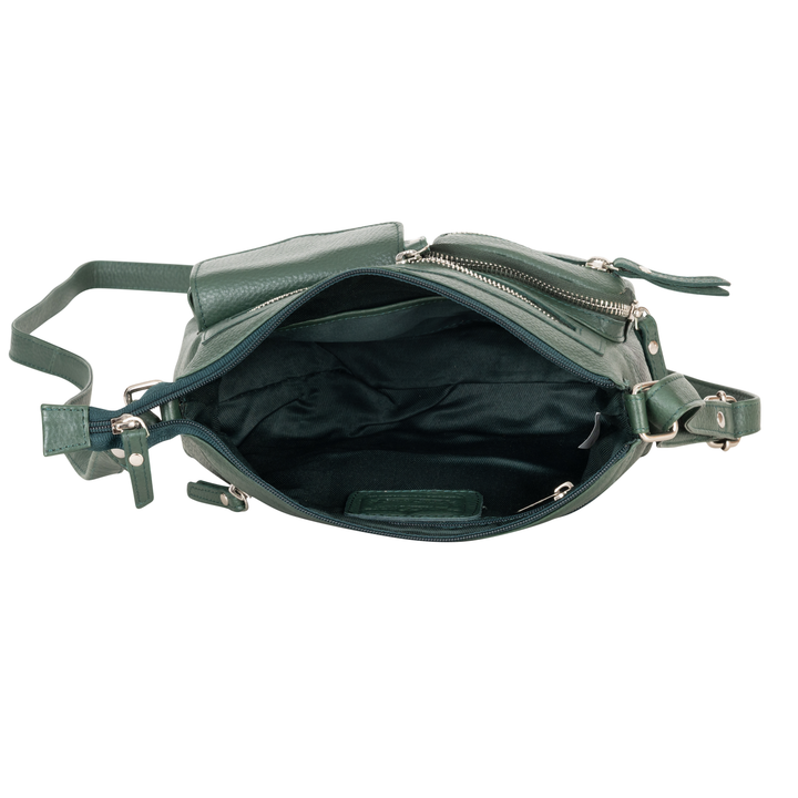 Mila Multi-Pocket Leather Crossbody Bag - Greenwood Leather