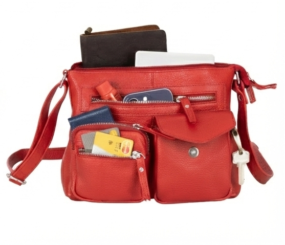 Mila Multi-Pocket Leather Crossbody Bag - Greenwood Leather