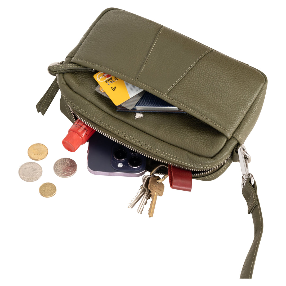 Elora Mini Crossbody – Black Leather Bag - Greenwood Leather