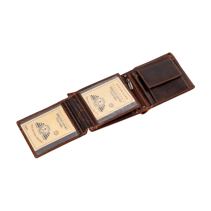 Greenwood Leather “Harvey” RFID Blocking Leather Wallet – Premium Full Grain Men’s Bifold Wallet with Coin Pocket