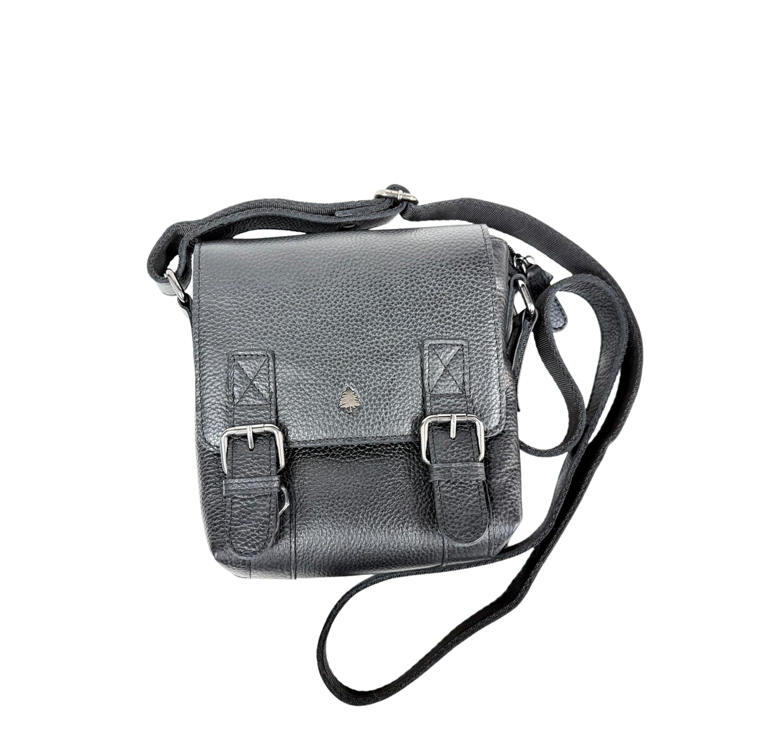 Leather Shoulder Bag Dubbo - Black - Greenwood Leather
